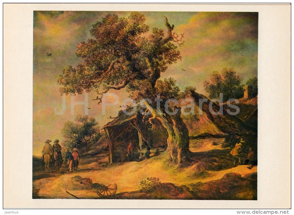 painting by Jan van Goyen - Landscape with an Oak , 1634 - Dutch art - 1980 - Russia USSR - unused - JH Postcards