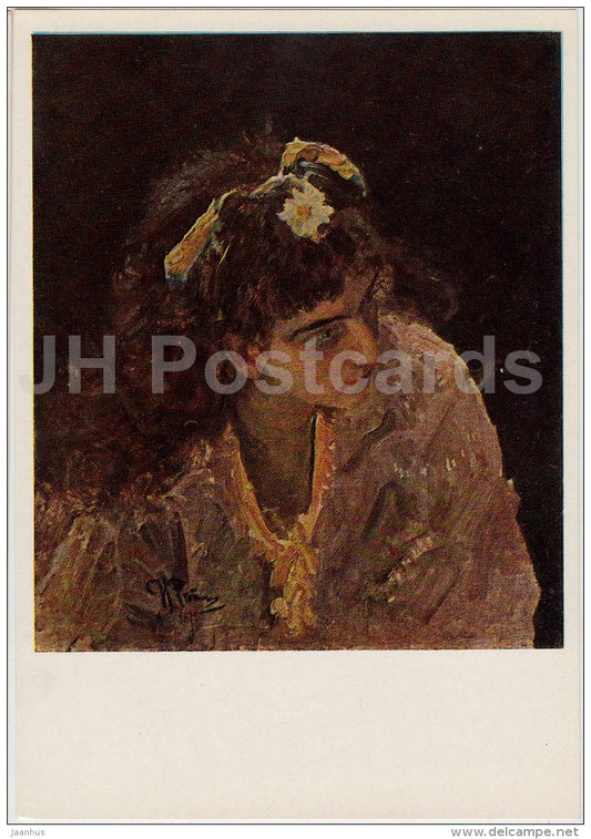 painting  by I. Repin - Woman . Etude of painting Sadko - Russian art - 1966 - Russia USSR - unused - JH Postcards