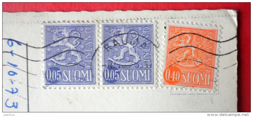 illustration - boy and girl - 2/3134 - Italy - sent from Finland Rauma to Estonia USSR 1973 - JH Postcards