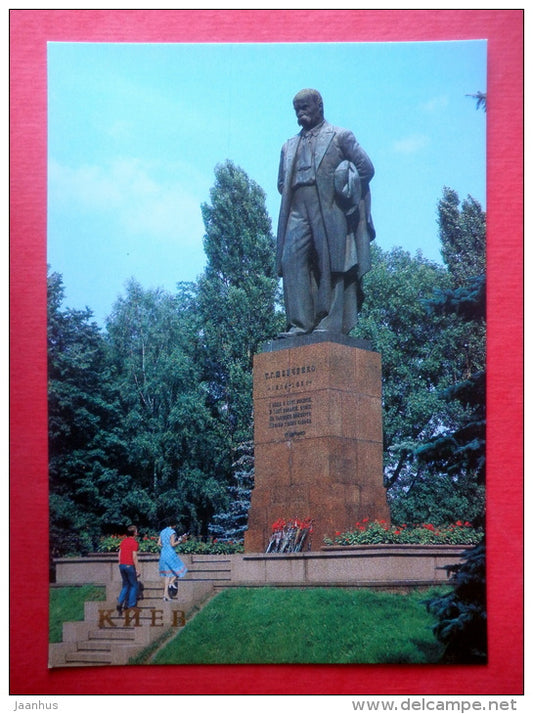 monument to writer Taras Shevchenko - Kyiv - Kiev - 1986 - Ukraine USSR - unused - JH Postcards