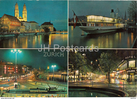 Zurich - tram - ship - steamer - 263 - Switzerland - unused - JH Postcards