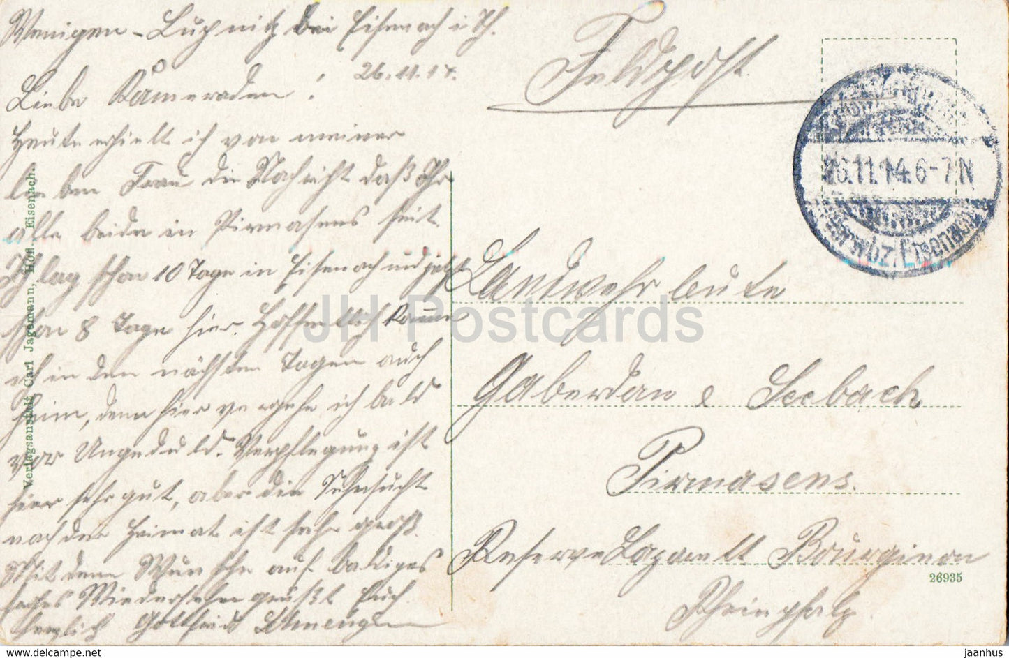 Eisenach - Die Landgrafenschlucht - Feldpost - alte Postkarte - 1914 - Deutschland - gebraucht