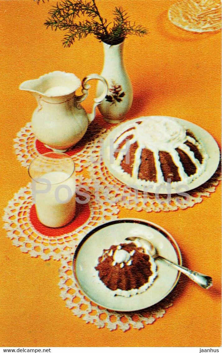 Bread mousse - recipes - dishes - cooking - 1982 - Russia USSR - unused - JH Postcards