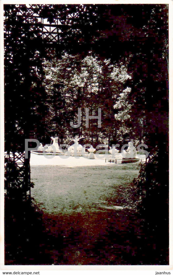 Schwetzingen - Deutschlands schonster Schlossgarten - Hirschgruppe - old postcard - 1951 - Germany - used - JH Postcards