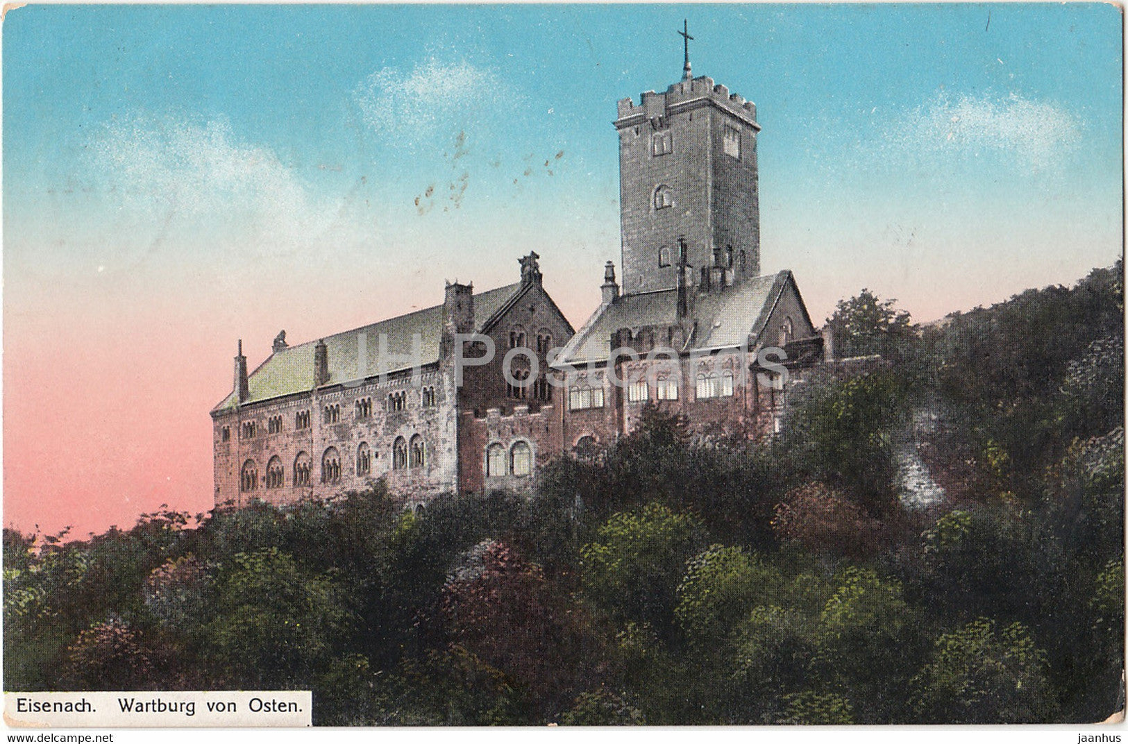 Eisenach - Wartburg von Osten - castle - old postcard - 1924 - Germany - used - JH Postcards
