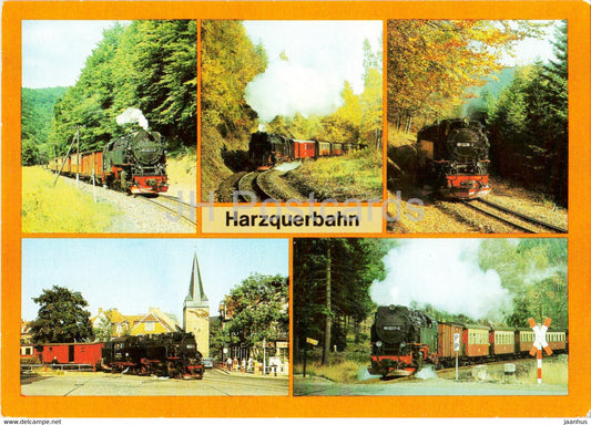 Harzquerbahn - train - railway - locomotive - Germany DDR - unused - JH Postcards