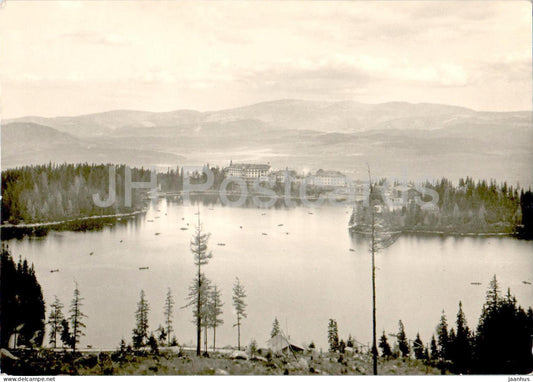 Vysoke Tatry - Pohlad ponad Strbske pleso 1350 m - liecebne ustavy Hviezdoslav - Slovakia - Czechoslovakia - unused - JH Postcards