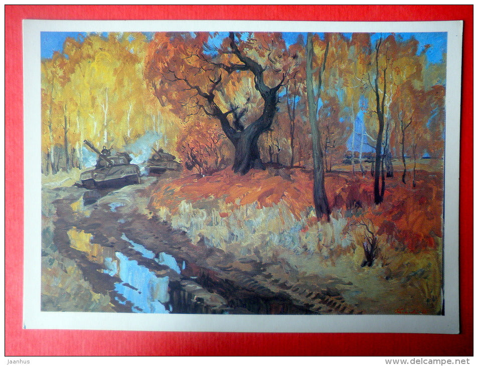 Military Exercises . 1986 by V. Sibirsky - tank - soldiers - Soviet Army - 1988 - Russia USSR - unused - JH Postcards