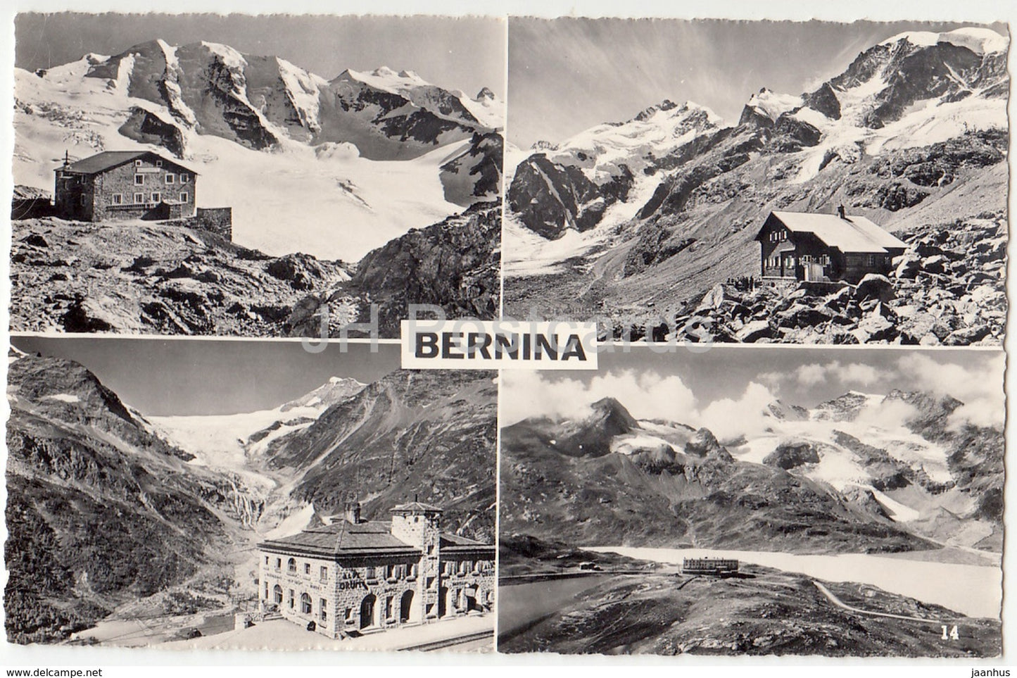 Bernina - multiview - Buffet Alp Grum 14 - Switzerland - old postcard - unused - JH Postcards