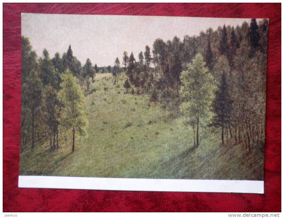 Painting by V. N. Aralov - summer evening - russian art - unused - JH Postcards