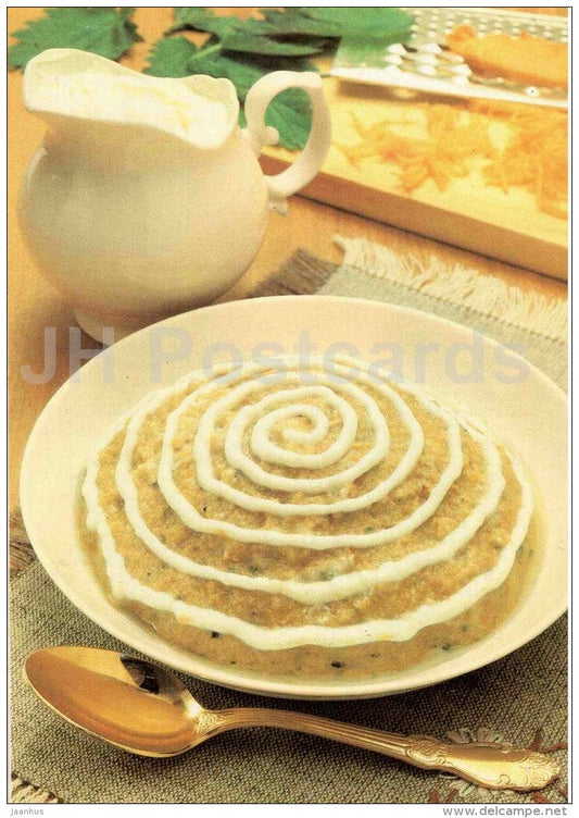 pumpkin porridge - Dishes from Pumpkin - recepies - 1991 - Russia USSR - unused - JH Postcards