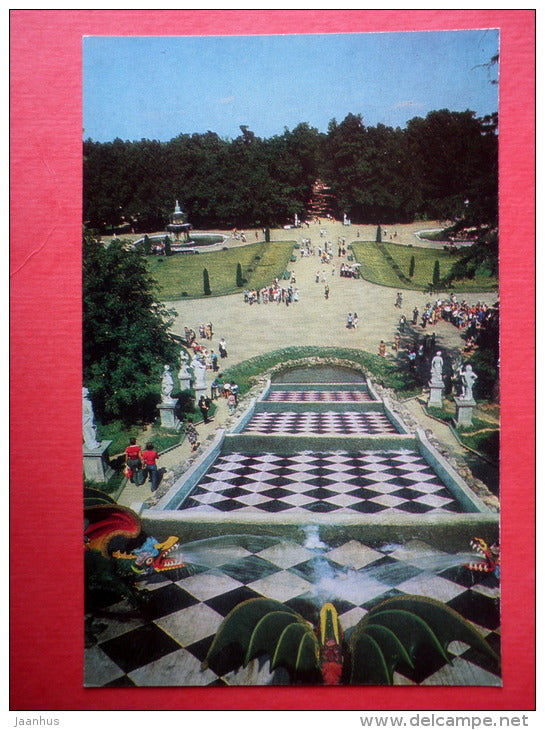 The Chessboard Hill Cascade - Petrodvorets - 1979 - Russia USSR - unused - JH Postcards