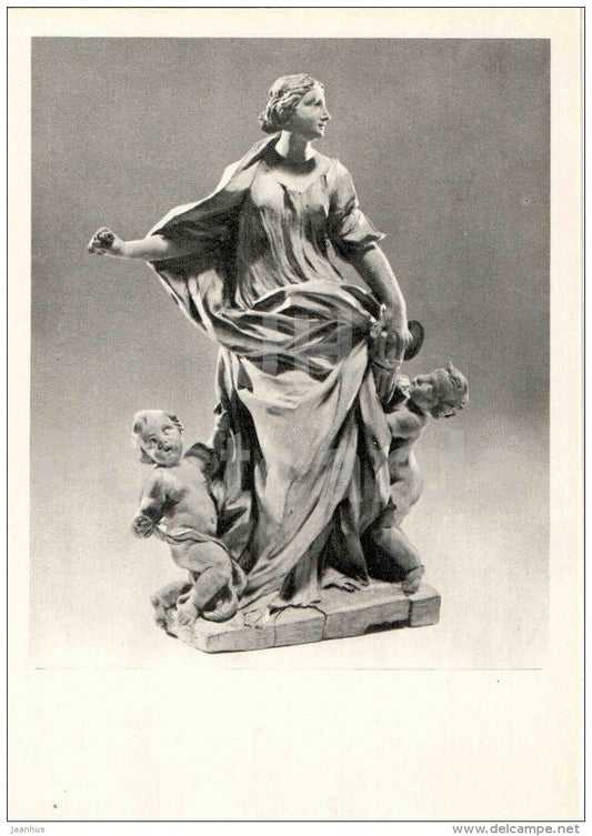 sculpture by Melchior Caffa - The Justice - italian art - unused - JH Postcards