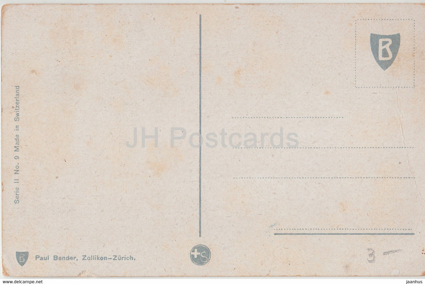 Frau mit Ziege – Serie II Nr. 9 – Paul Bender – alte Postkarte – Schweiz – unbenutzt