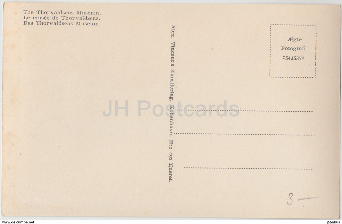 Copenhagen - Kobenhavn - Thorvaldsens Museum - 492 - old postcard - Denmark - unused