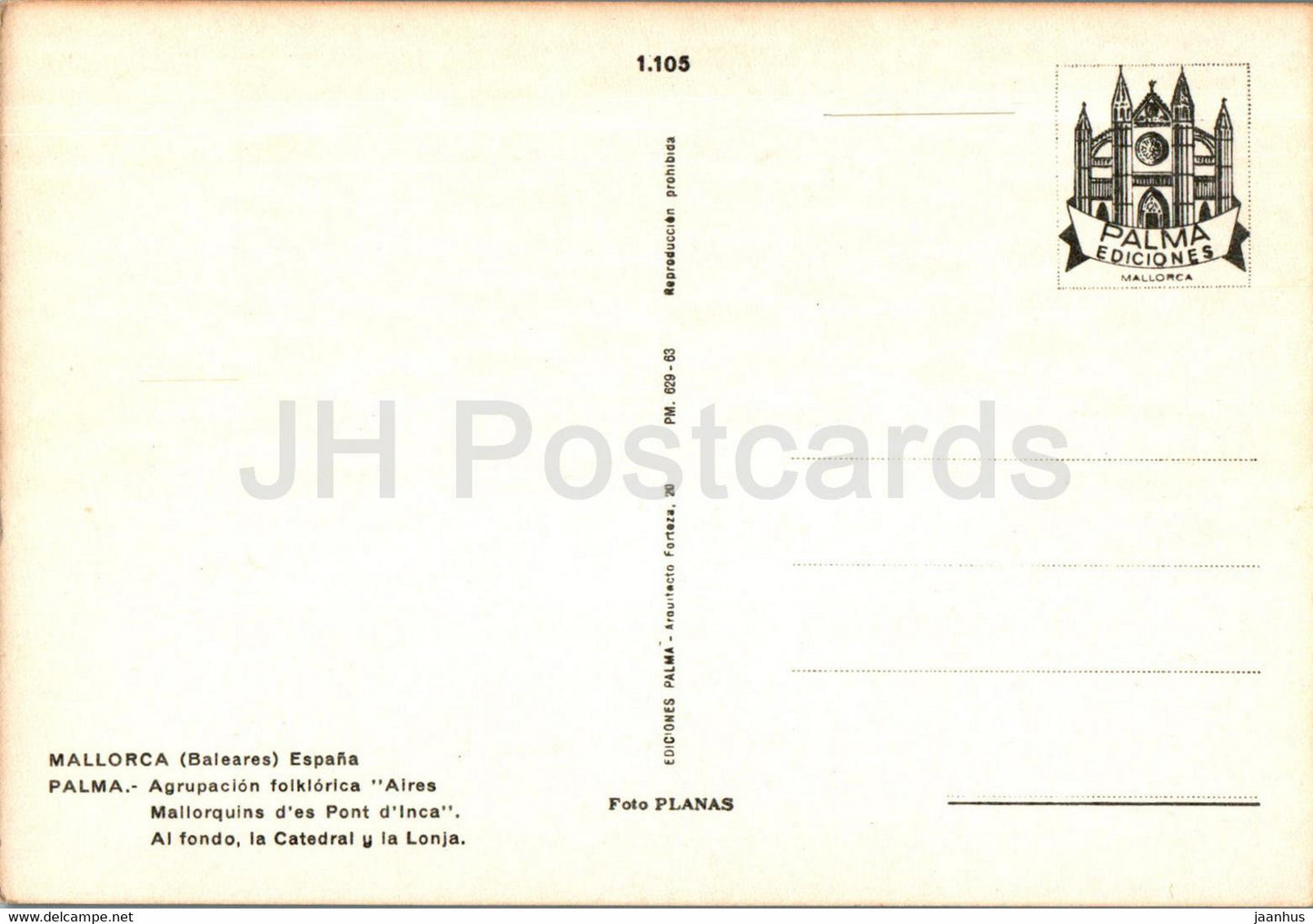 Palma - Agrupacion folklorica Aires - navire - bateau - costumes folkloriques - danse folklorique - 1105 - Espagne - inutilisé