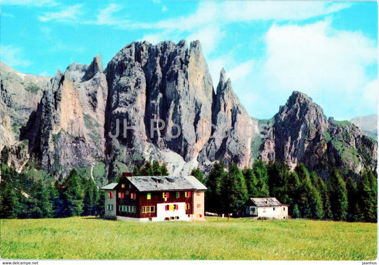 Gruppo del Catinaccio - Dolomiti - Val di Fassa - Rifugio e dirupi di Larsec - Italy - unused - JH Postcards