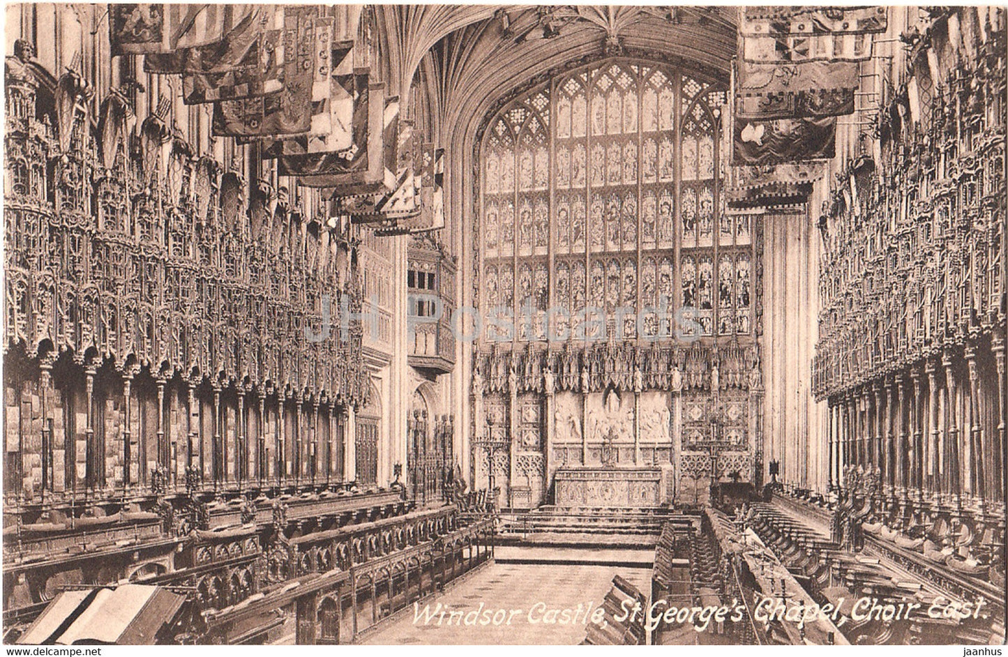 Windsor Castle - St George's Chapel - Choir East - 35393 - old postcard - England - United Kingdom - unused - JH Postcards