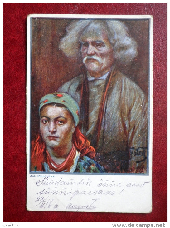 painting by Julian Falat - sent in 1916 - polish art - used - JH Postcards