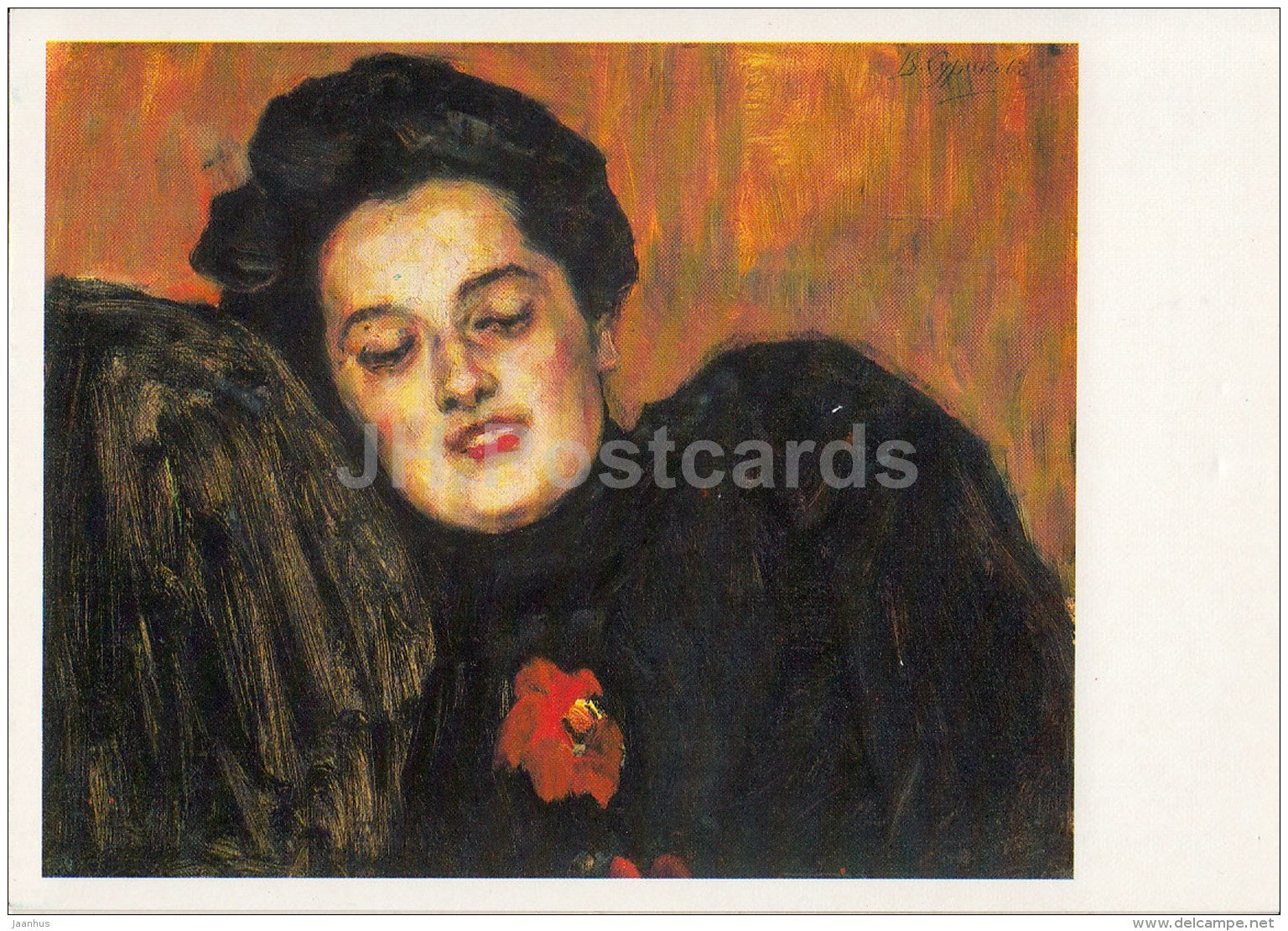 painting by V. Surikov - Portrait of Alexandra Yemelyanova , 1902 - Russian art - 1988 - Russia USSR - unused - JH Postcards