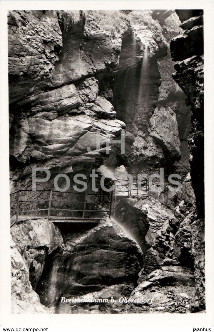 Breitachklamm b Oberstdorf - old postcard - Germany - unused - JH Postcards