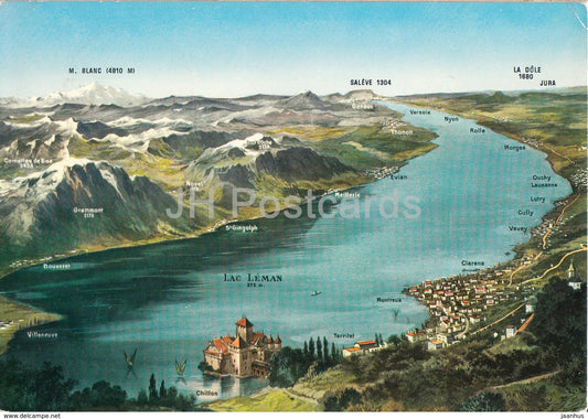 Lac Leman - Lago di Ginerva - 2423 - 1971 - Switzerland - used - JH Postcards