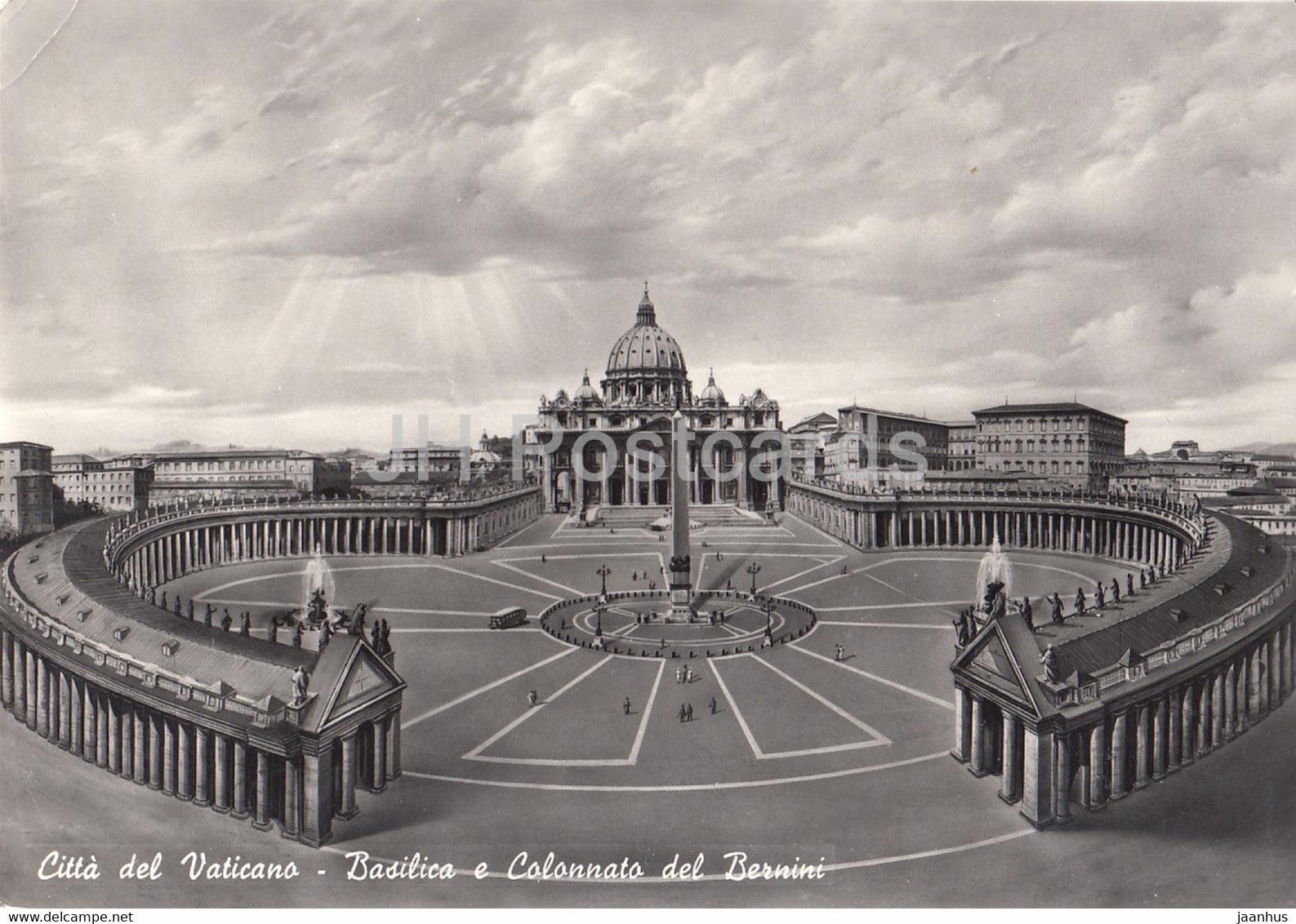 Citta del Vaticano - Basilica e Colonnato del Bernini - cathedral - colonnade - 1956 - old postcard - Vatican - used - JH Postcards