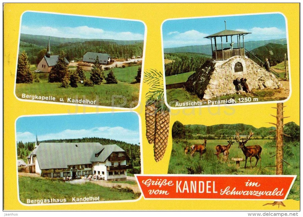 Grüsse vom Kandel im Schwarzwald - Bergkapelle - Kandelhof - Germany - gelaufen - JH Postcards