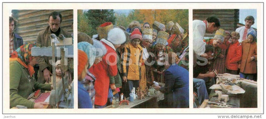 handicraft festival - Arkhangelsk museum of local lore - wooden architecture - 1986 - Russia USSR - unused - JH Postcards