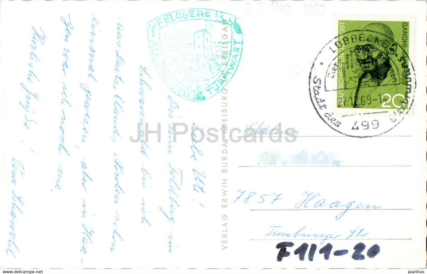 Feldberg - Schwarzwald - Sesselbahn - 1969 - Allemagne - occasion
