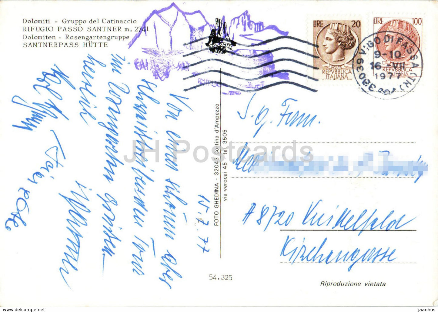 Dolomiti - Gruppo del Catinaccio - Rifugio Passo Principe - Santnerpass Hutte - 1977 - Italy - used