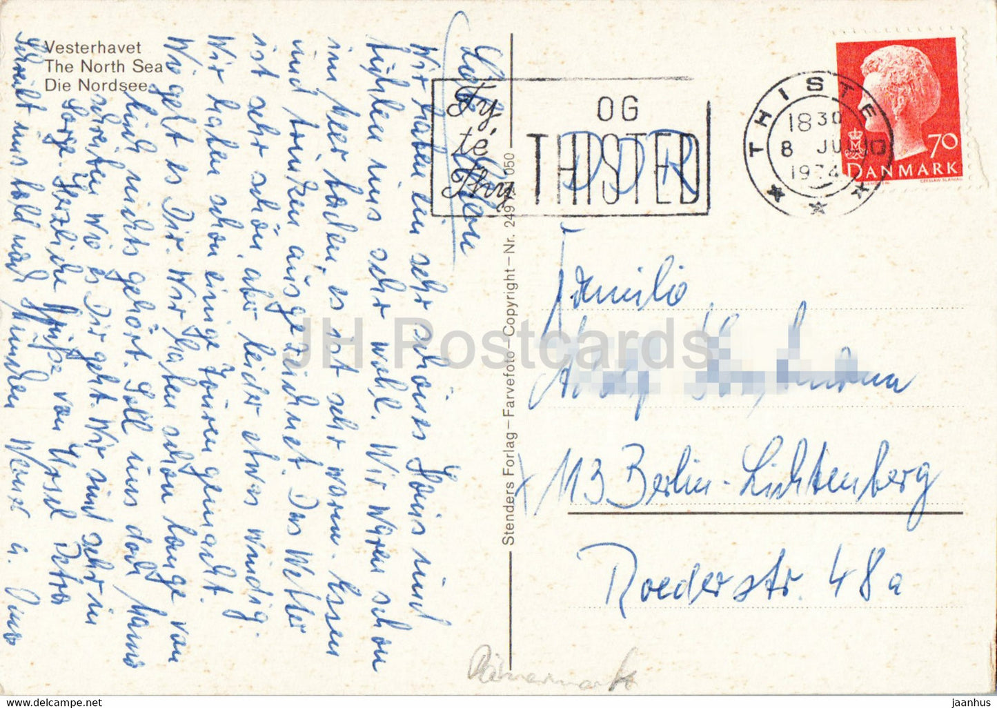 Vesterhavet – Nordsee – Möwe – Vögel – Boot – 1974 – Dänemark – gebraucht