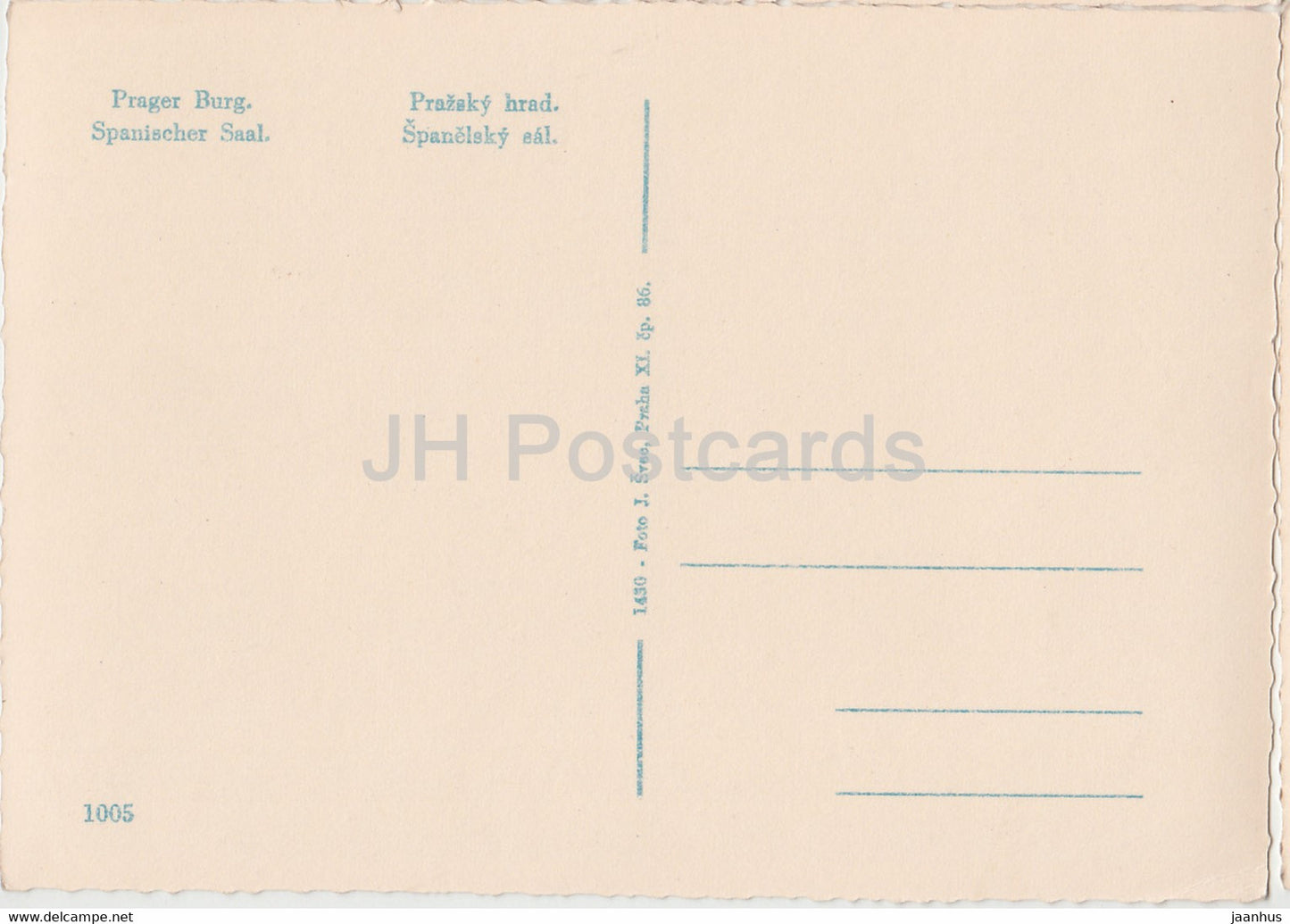 Praha - Prague - Prag - Prager Burg - Spanischer Saal - Prazsky Hrad - old postcard - 1005 - Czech Republic - unused