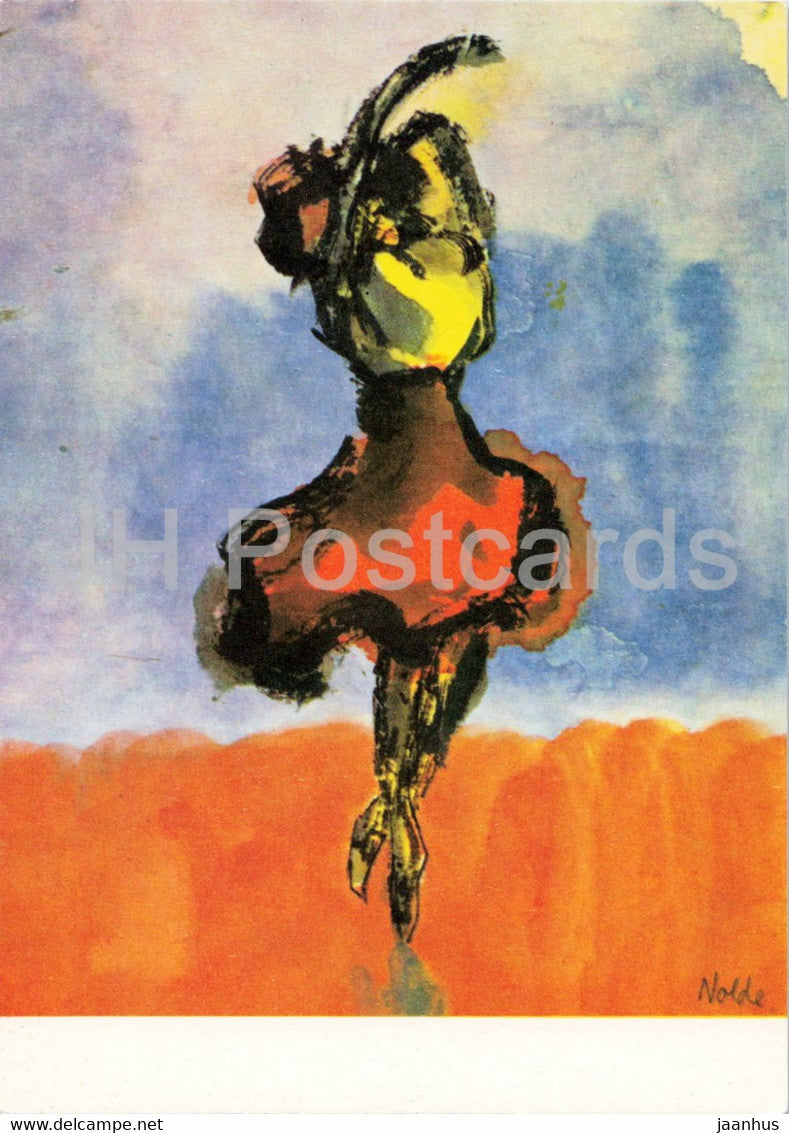 painting by Emil Nolde - Spitzentanz - Toe Dancer - German art - Germany - unused - JH Postcards