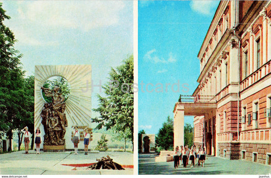 Kaluga - pioneer organization 50th anniversary monument - pioneer palace - 1974 - Russia USSR - unused - JH Postcards