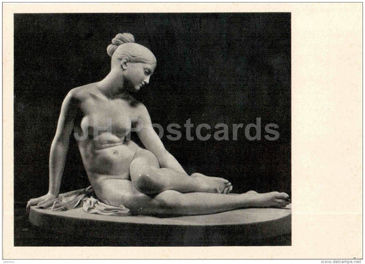 sculpture by Lorenzo Bartolini - Nymph stung by a scorpion - italian art - unused - JH Postcards