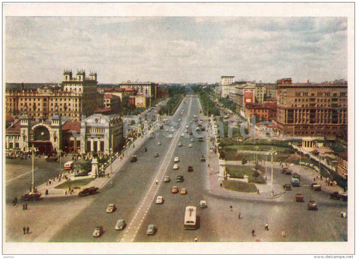Leningrad Highway - Moscow - 1956 - Russia USSR - unused - JH Postcards