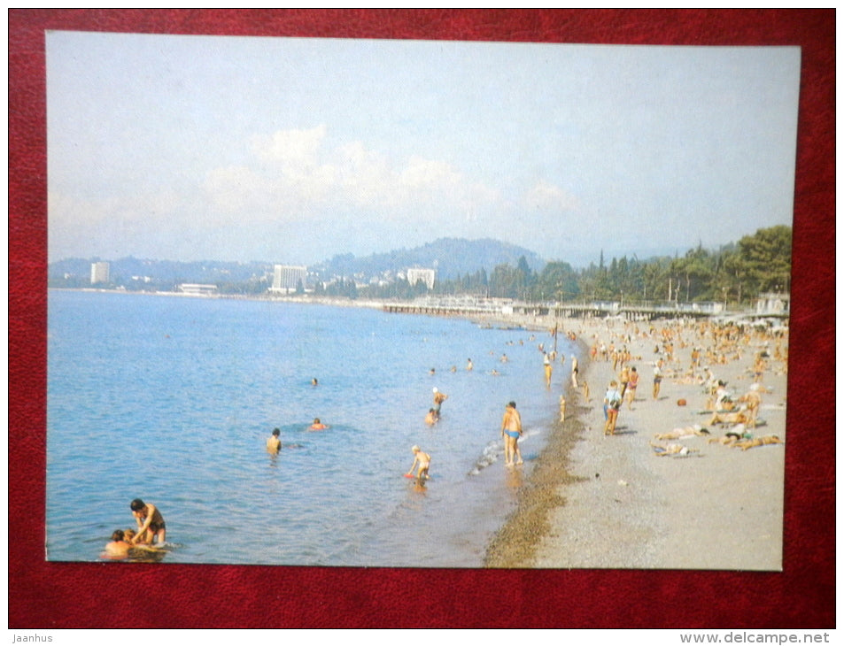 City Beach - Sukhumi - Abkhazia - 1983 - Georgia USSR - unused - JH Postcards