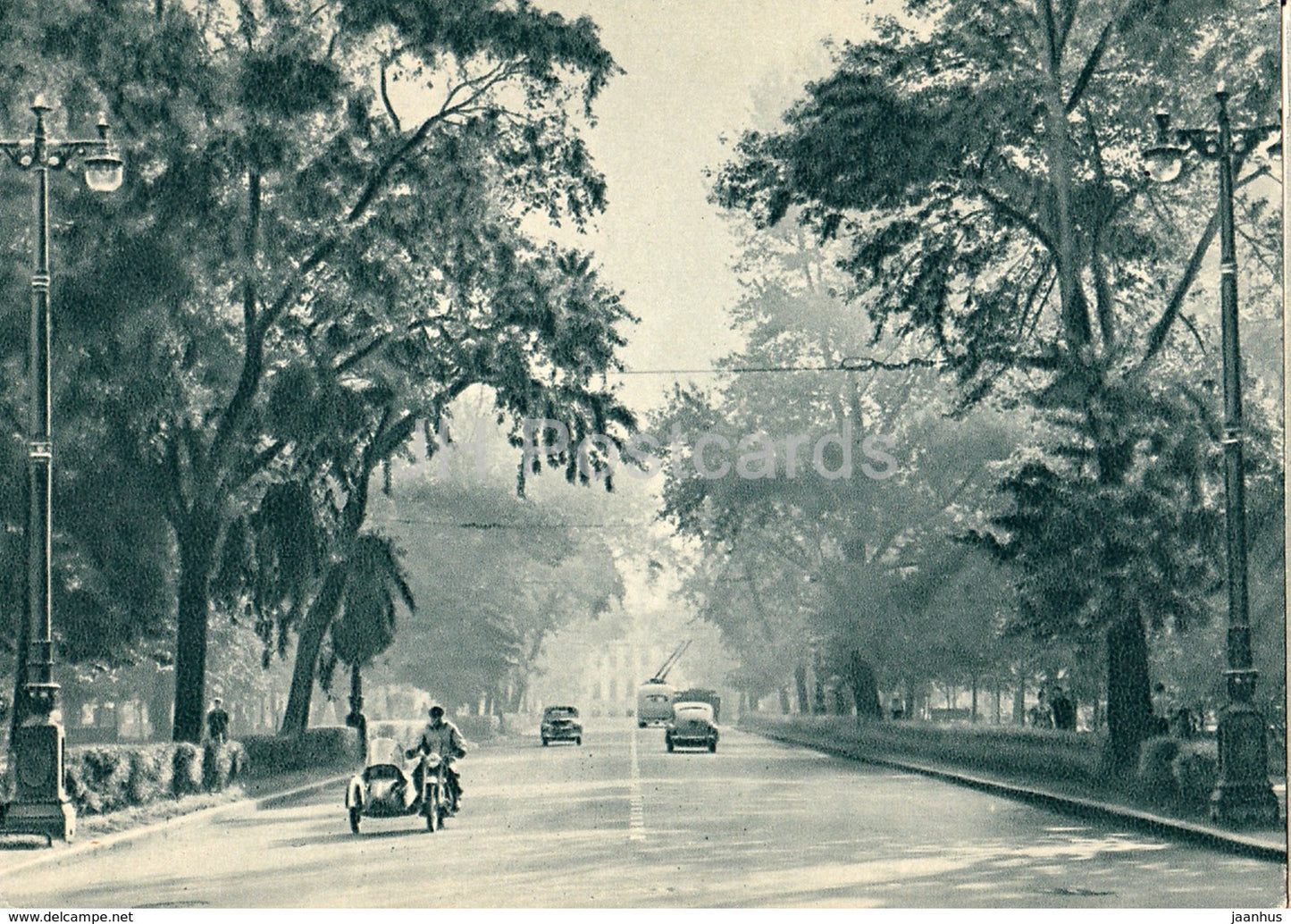 Leningrad - St. Petersburg - Bolshoi Prospect of Vasilievsky Island - motorcycle - 1960 - Russia USSR - unused - JH Postcards