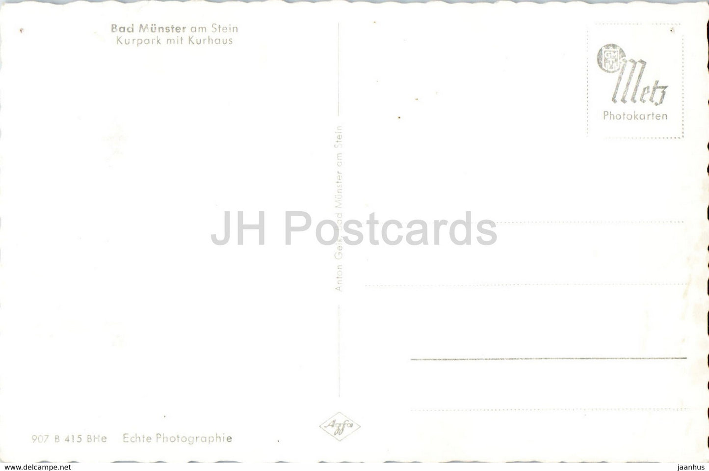 Bad Münster am Stein - Kurpark mit Kurhaus - Deutschland - unbenutzt