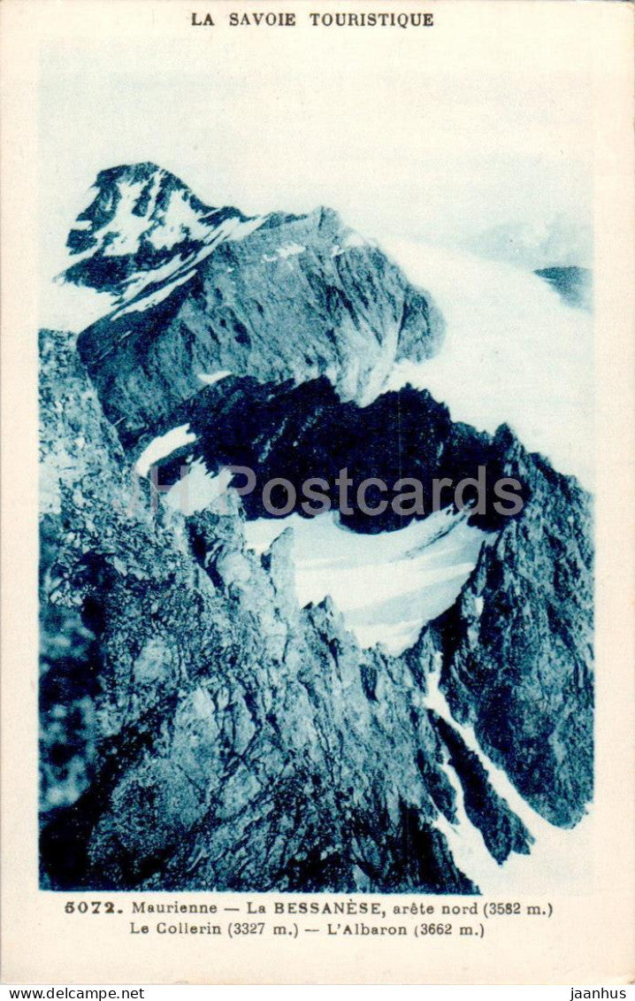 Maurienne - La Bessanese - Le Collerin - L'Albaron - mountain - 5072 - old postcard - France - used - JH Postcards