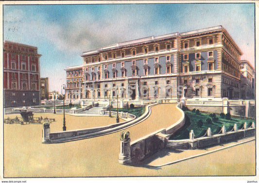 Roma - Rome - Palazzo del Viminale - palace - illustration - old postcard - 1953 - Italy - used - JH Postcards