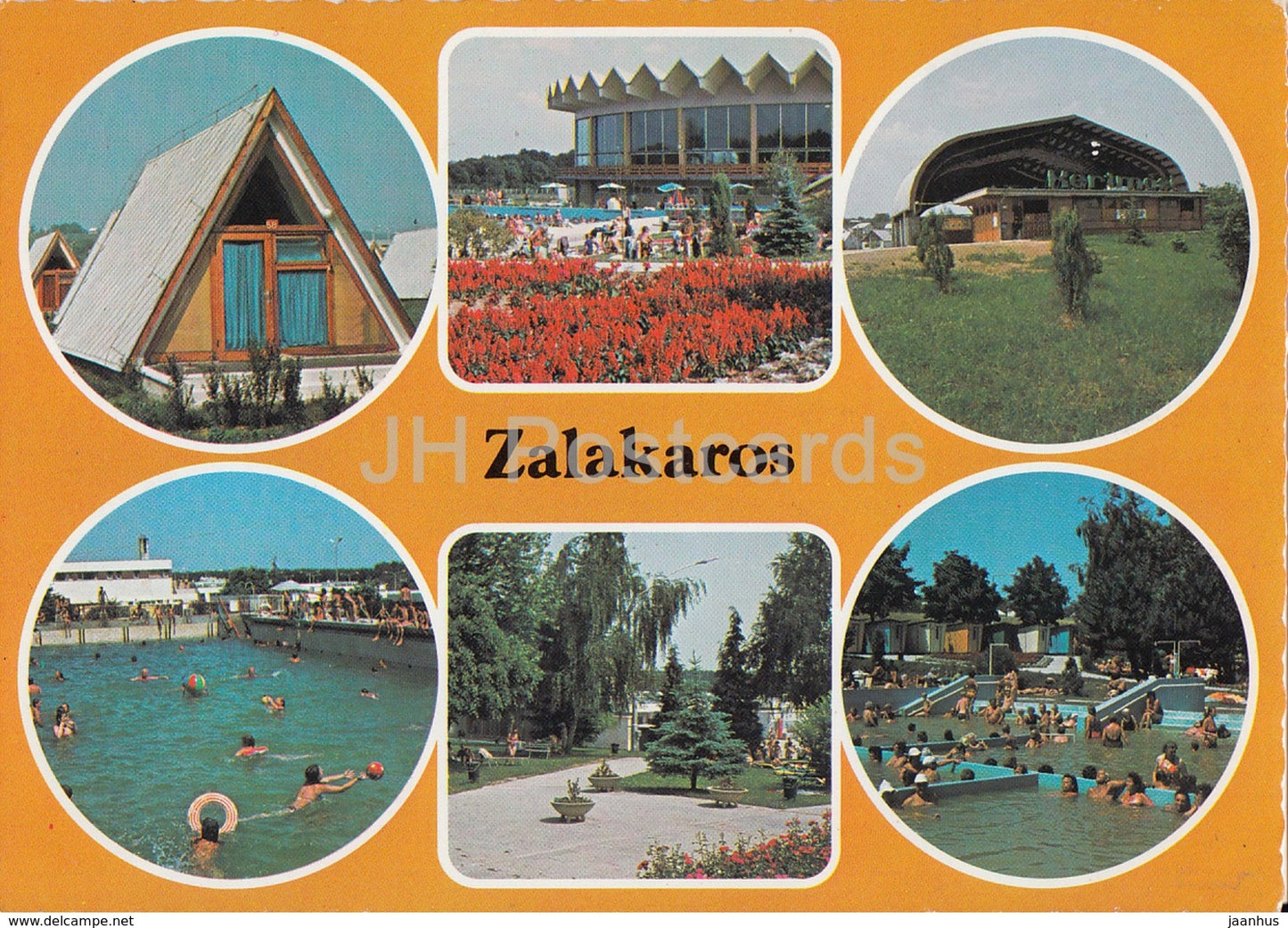 Zalakaros - pool - multiview - 1980s - Hungary - used - JH Postcards