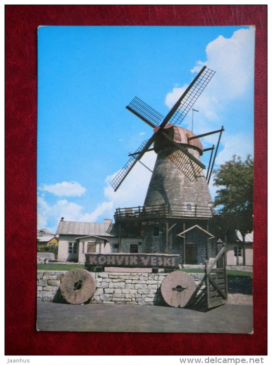Cafe Veski (Windmill) - windmill - Kuressaare - Kingissepa - 1979 - Estonia USSR - unused - JH Postcards