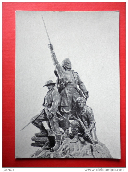 sculpture by K. Bogdanas - The Peasant Uprising in Lithuania in 1863 - lithuanian art - unused - JH Postcards