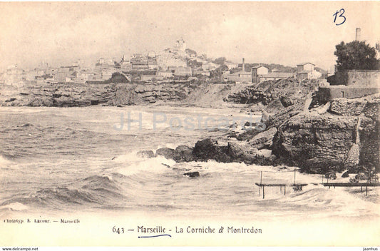 Marseille - La Corniche et Montredon - 643 - old postcard - France - unused - JH Postcards