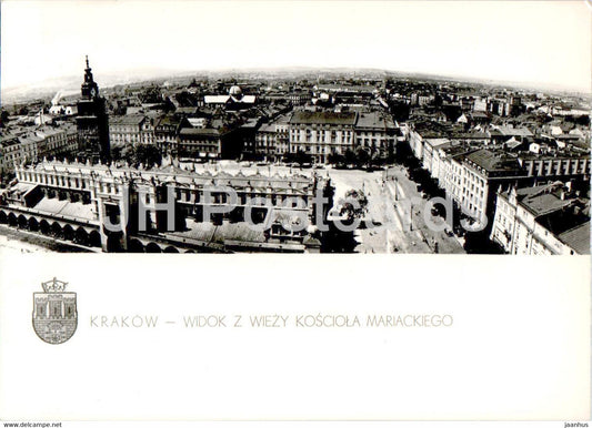 Krakow - Widok z wiezy kosciola Mariackiego - View from the tower of St. Mary's Church - old postcard - Poland - unused - JH Postcards