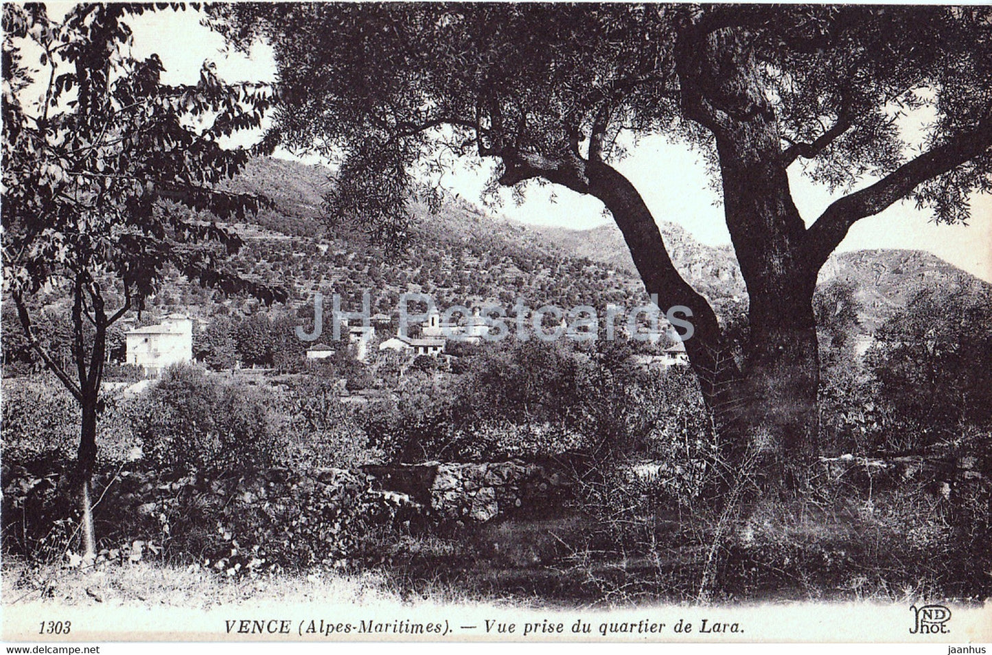 Vence - Vue prise du quartier de Lara - 1303 - old postcard - France - unused - JH Postcards