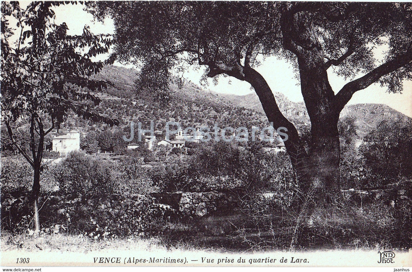 Vence - Vue prise du quartier de Lara - 1303 - old postcard - France - unused - JH Postcards