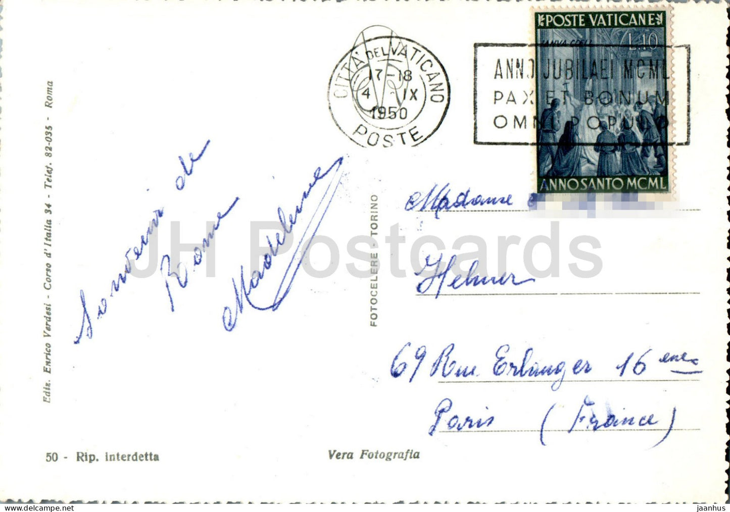 Roma - Rom - Basilika S. Maria Maggiore - Bus - Trolleybus - Kathedrale - 50 - alte Postkarte - 1950 - Italien - gebraucht 